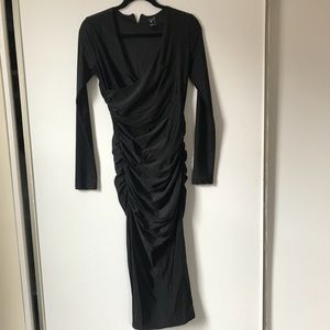 Long Black Scrunch Dress